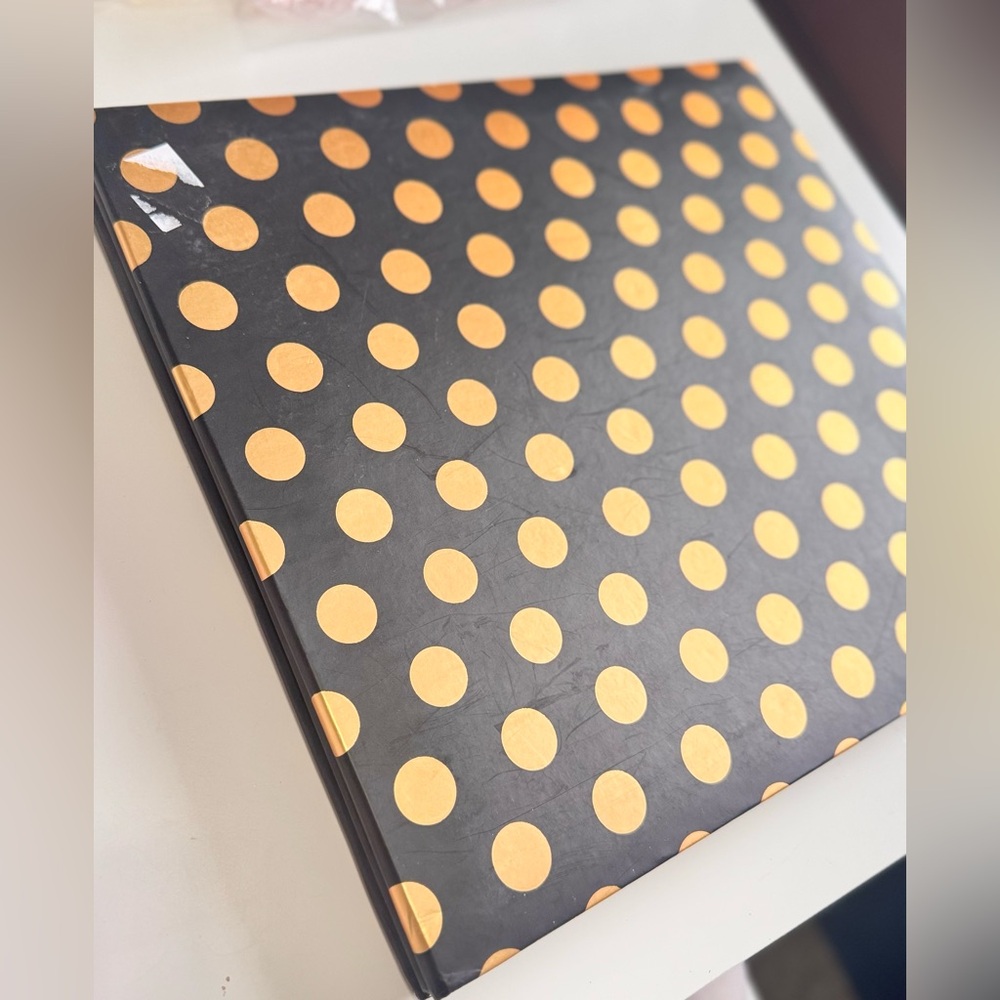 RECOLLECTIONS Black & Gold Polka Dot Scrapbook Photo Album